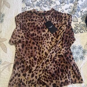 Dolce & Gabbana Brown Leopard Print Blouse